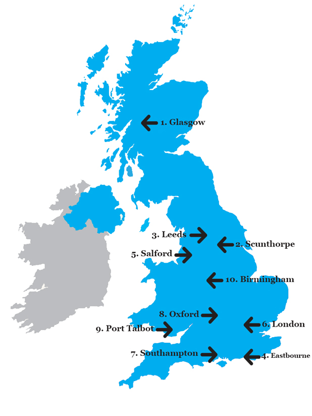 Qual é a cidade mais poluída da Inglaterra?