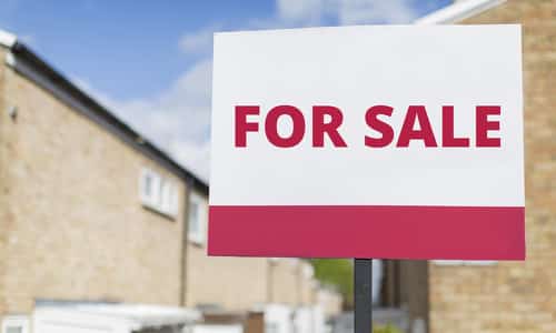 red and white for sale sign