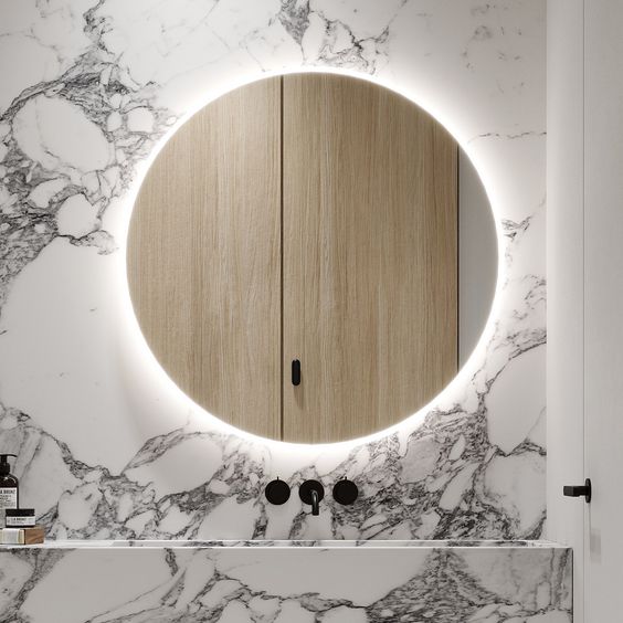 Integrated mirror lighting for bathroom