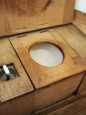 wooden toilet