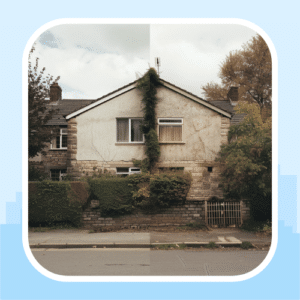 House split in two.